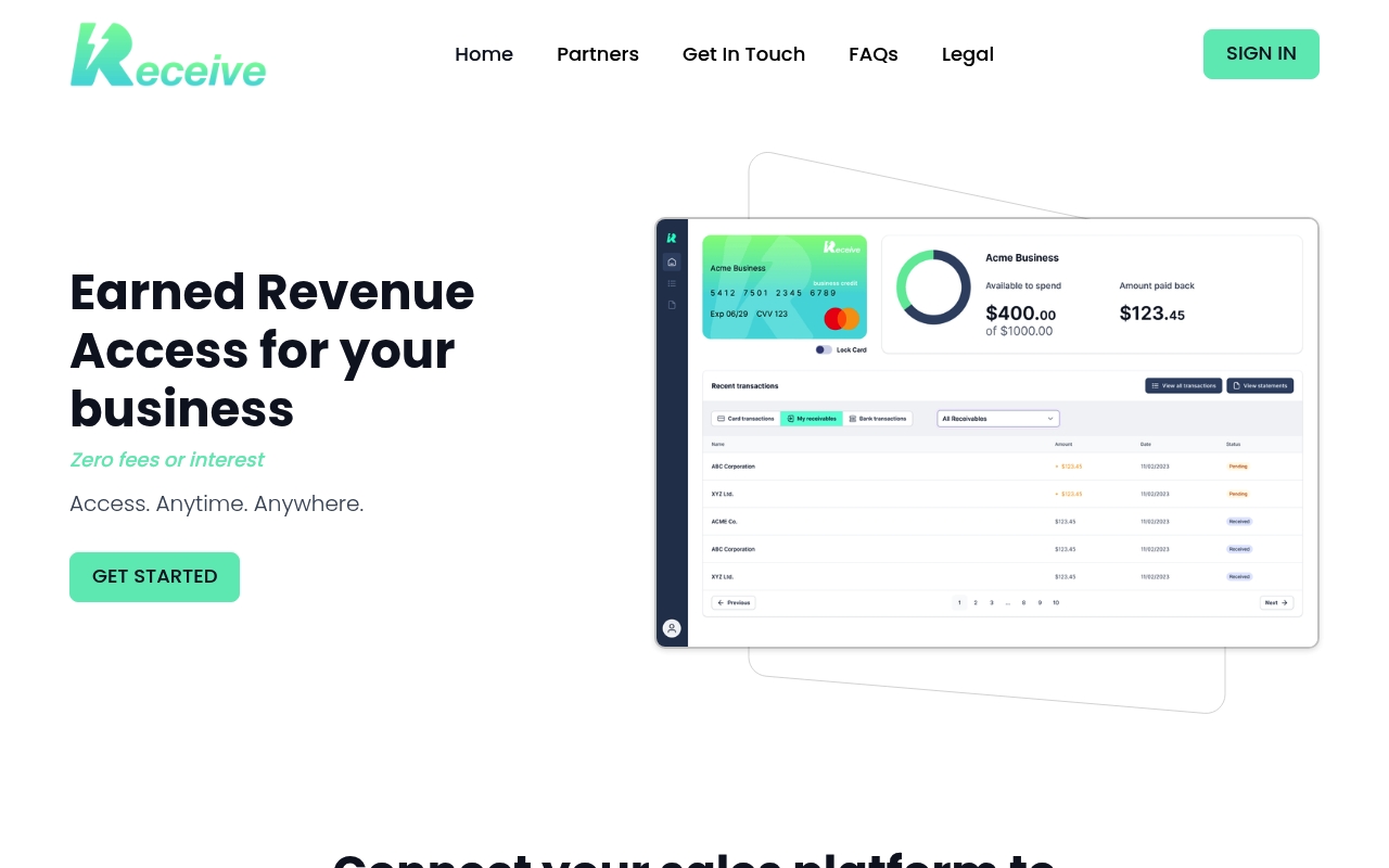 Receive website