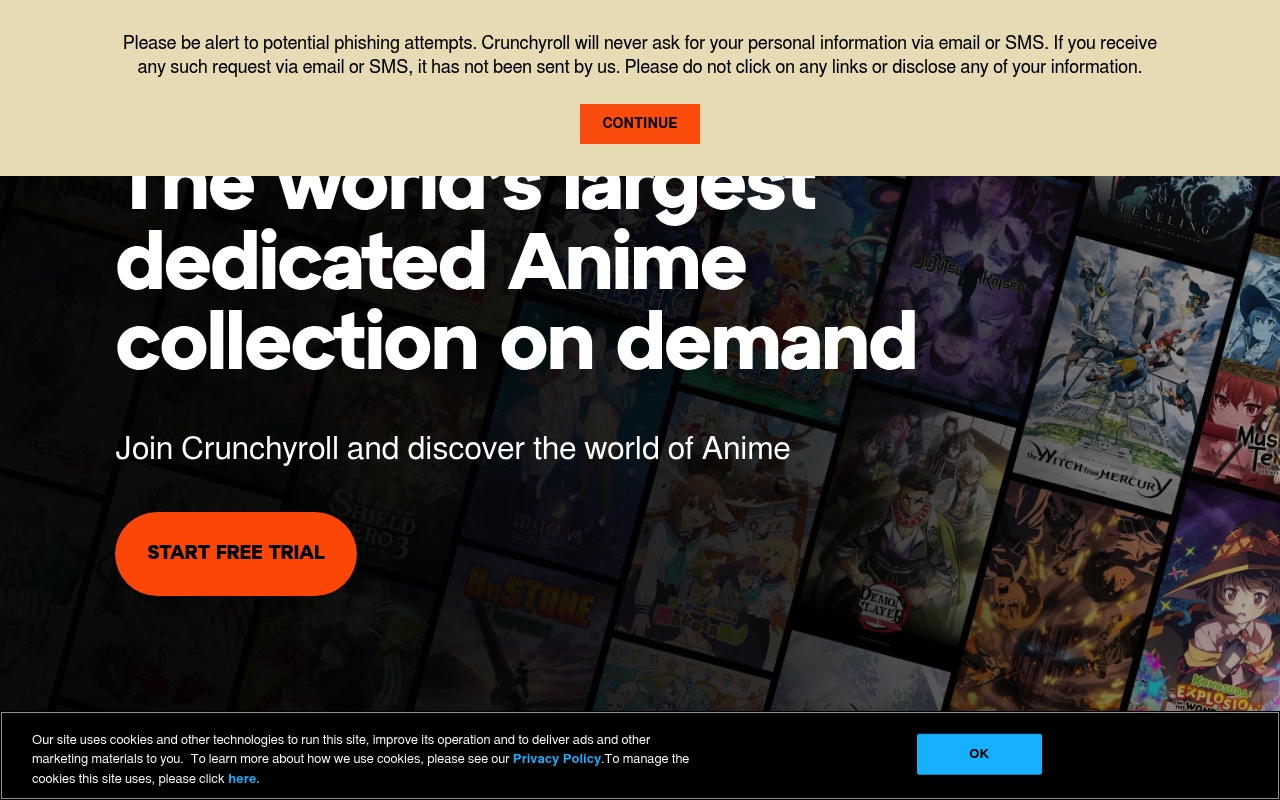 Crunchyroll website