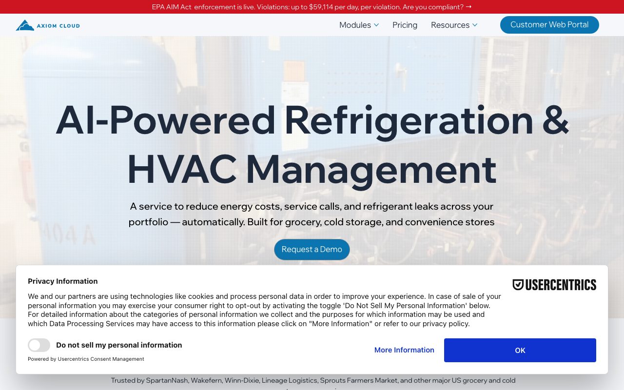 Axiom Cloud website