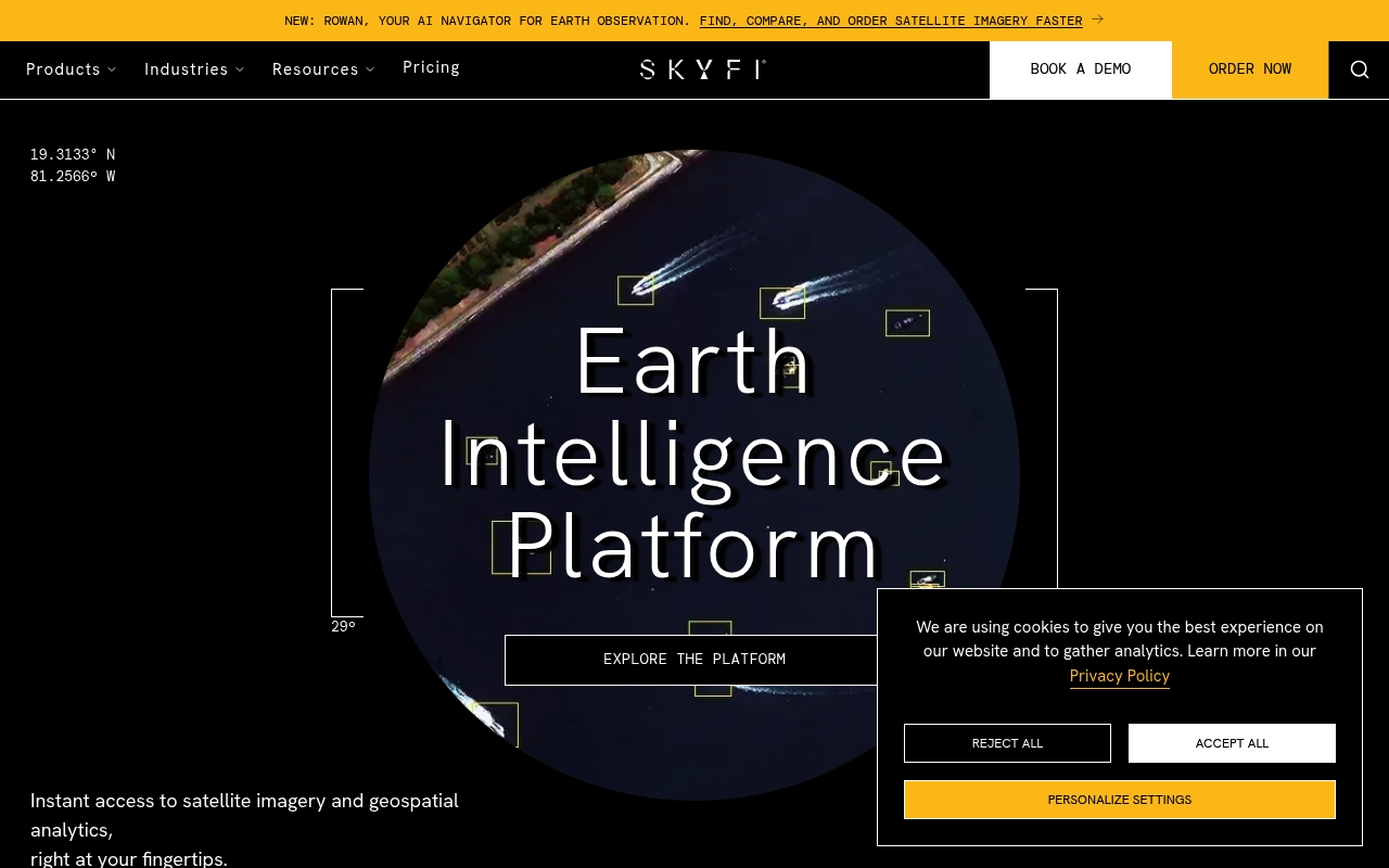 SkyFi website