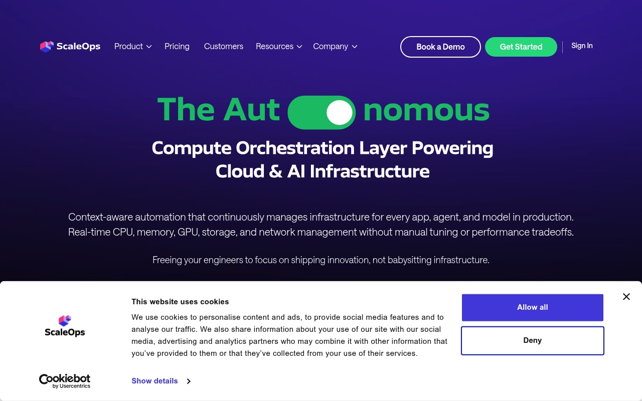 ScaleOps website