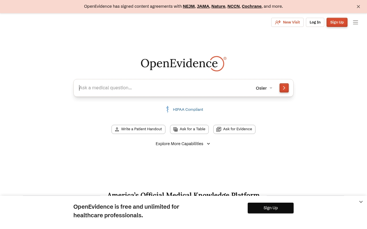 OpenEvidence website