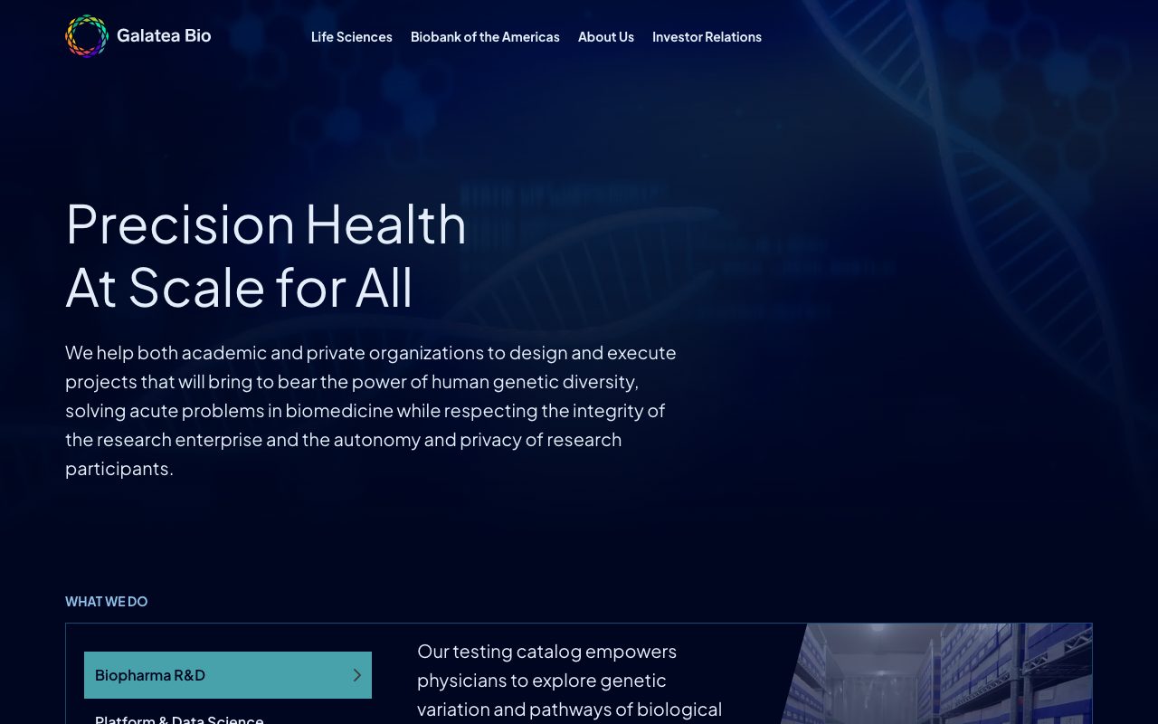 Galatea Bio website