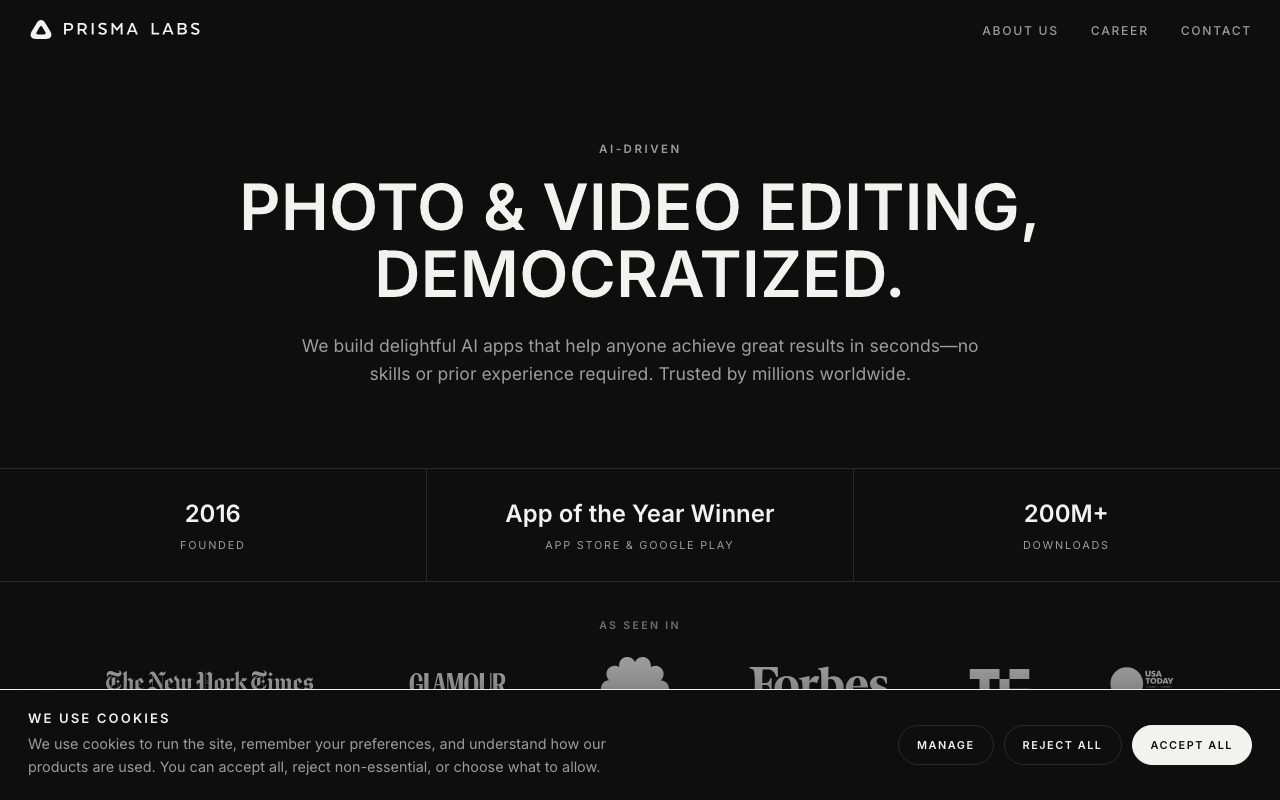 Prisma Labs website