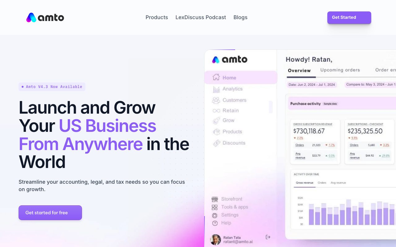 Amto AI website