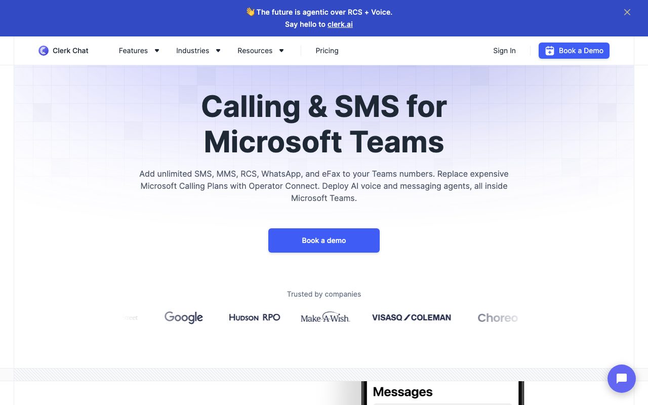 Clerk Chat website