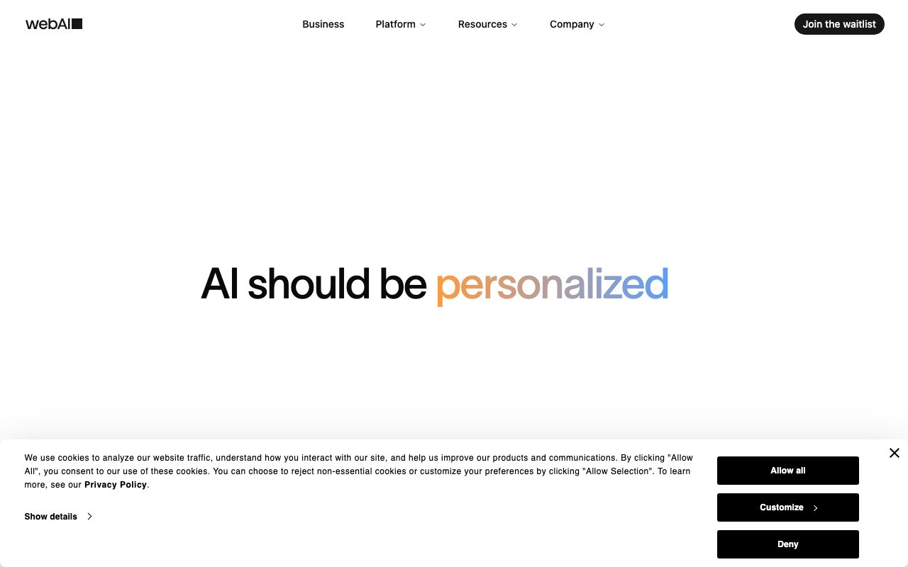 WebAI website