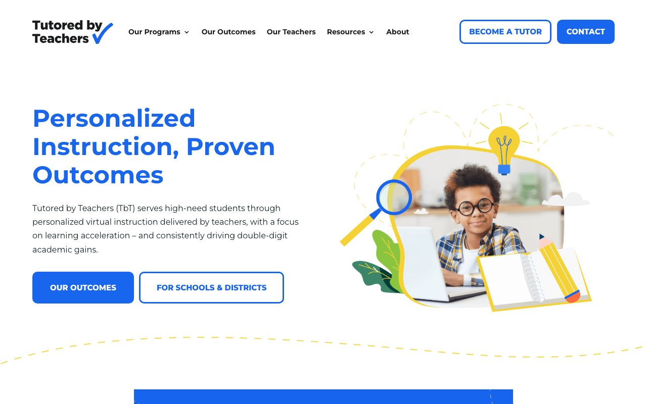 Tutored By Teachers website