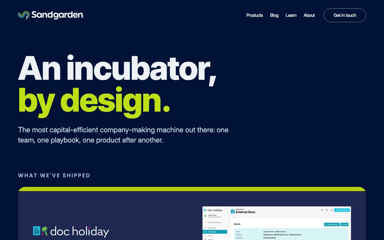 Sandgarden website