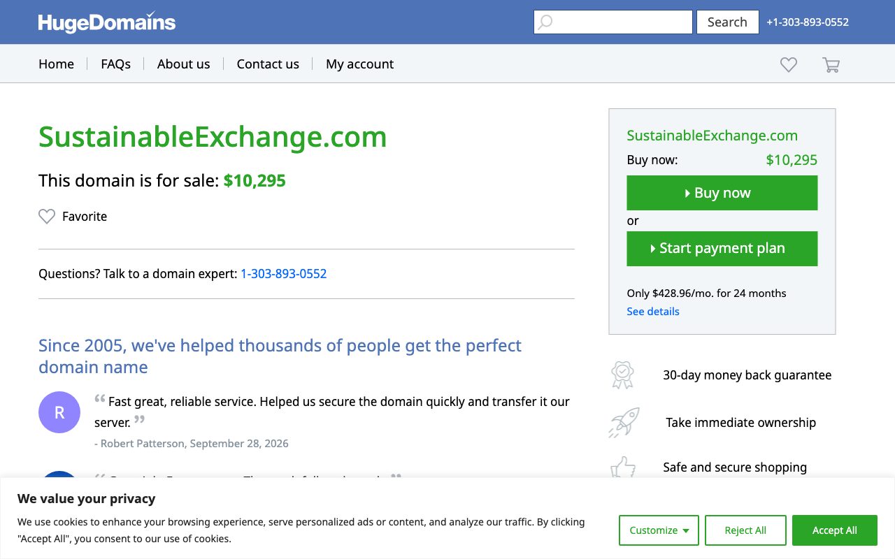 Sustain Exchange website