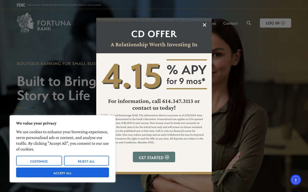 Fortuna Bank website