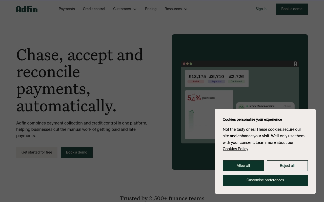 Adfin website