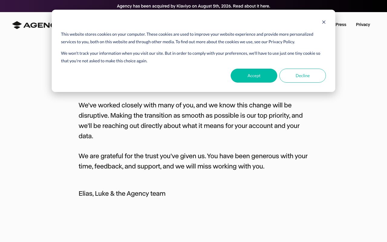 Agency AI website