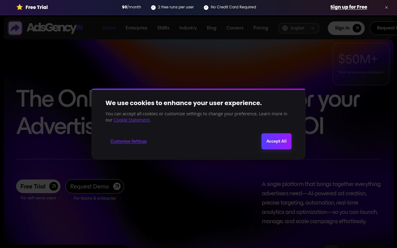 AdsGency AI website