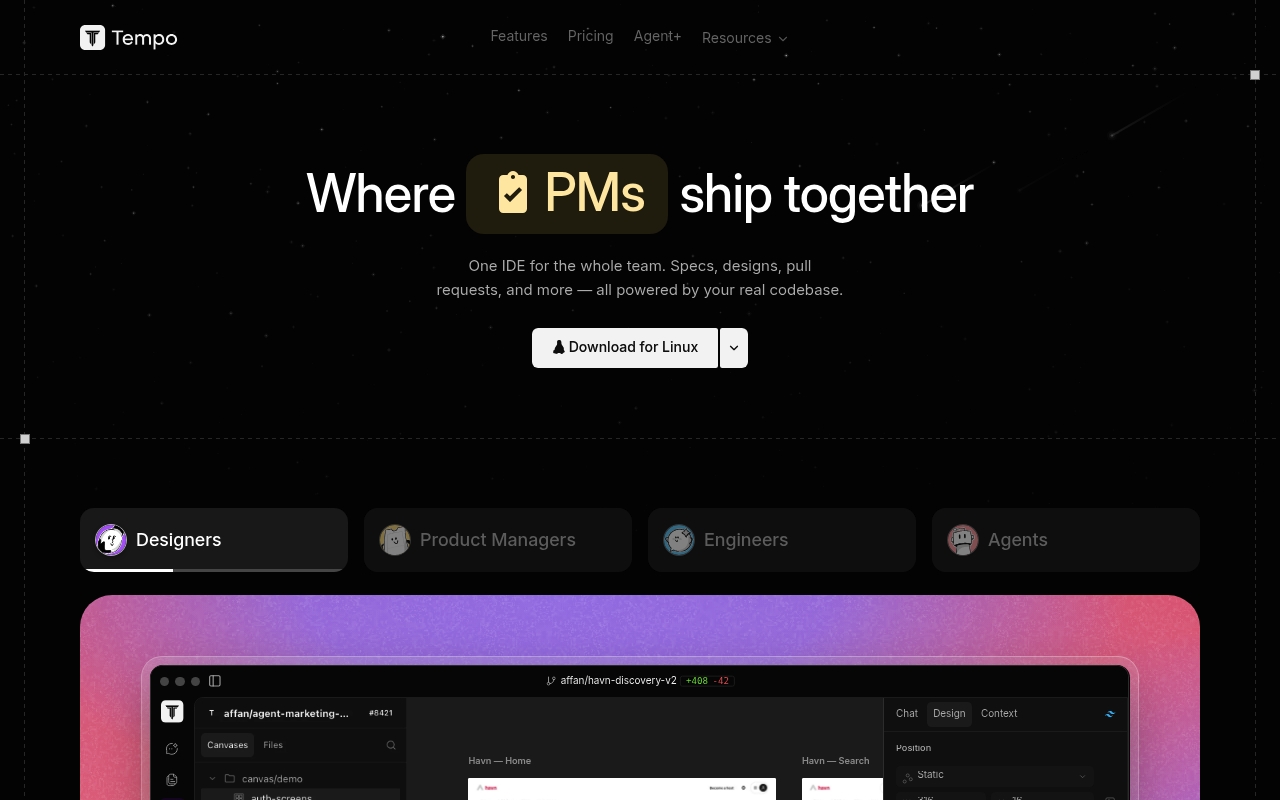 Tempo Labs website