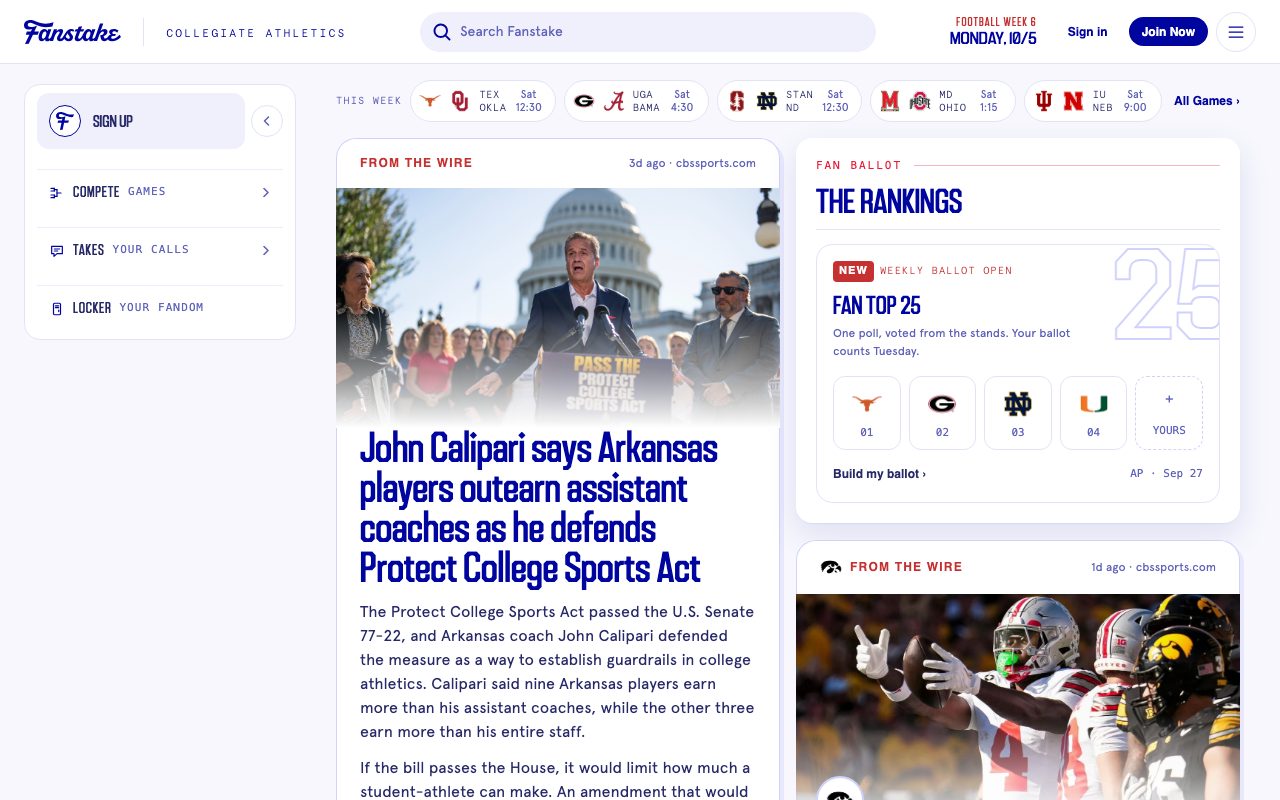 Fanstake website