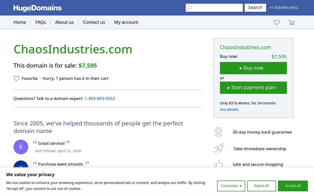 Chaos Industries website
