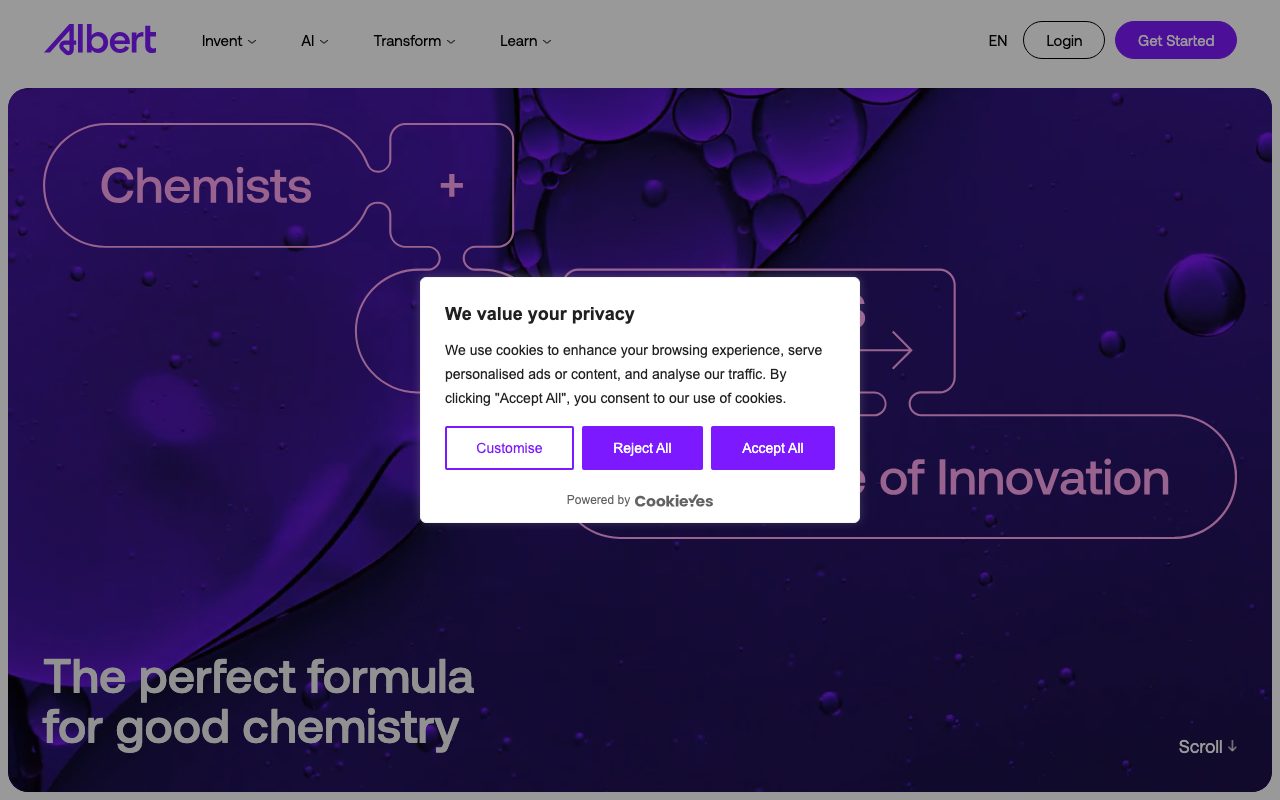 Albert Invent website