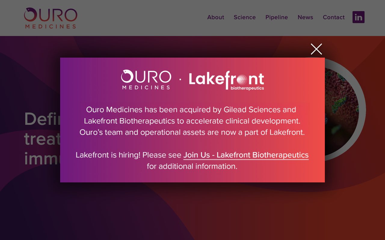 Ouro Medicines website