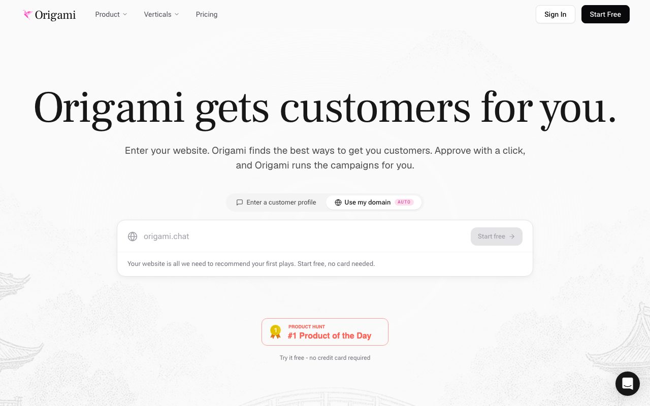 Origami Agents website