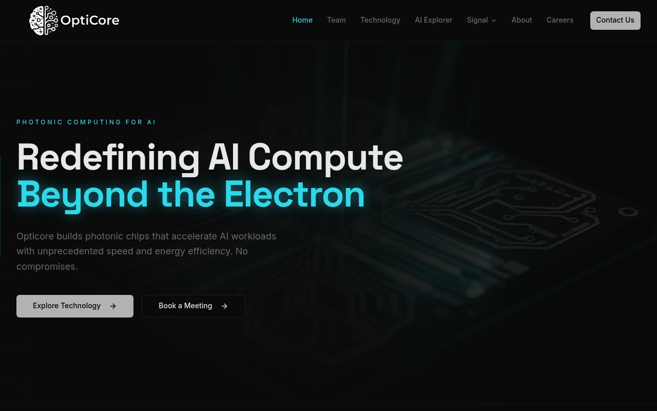 OptiCore website