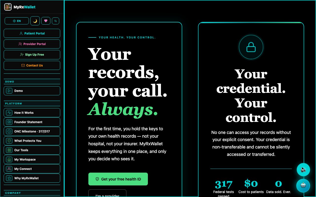 MyRxWallet website