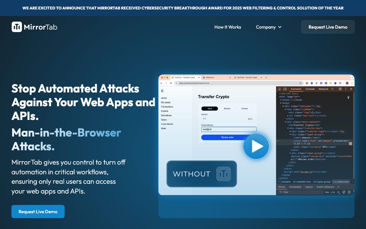 MirrorTab website