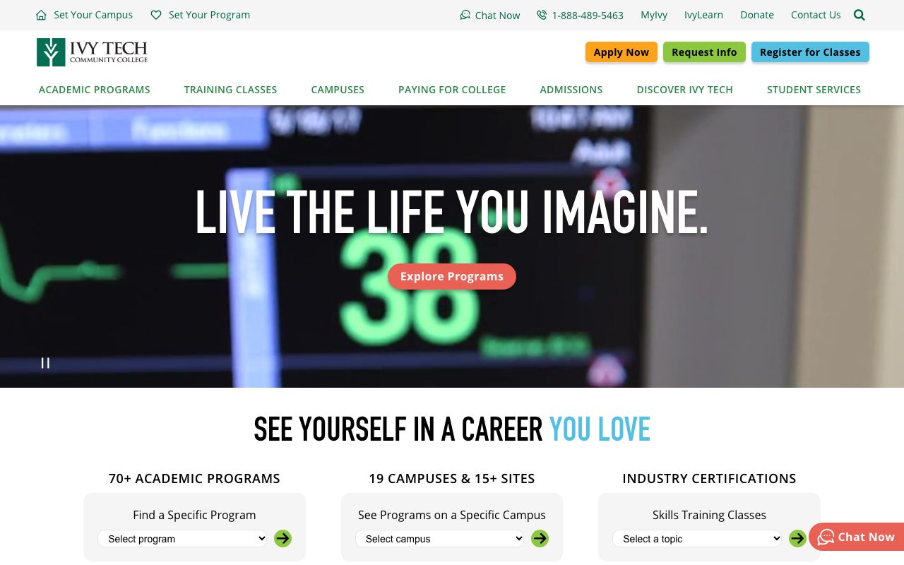 Ivy Tech Community College website