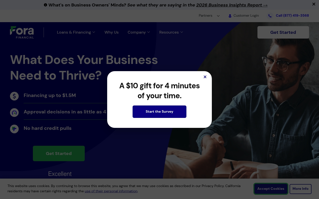 Fora Financial website