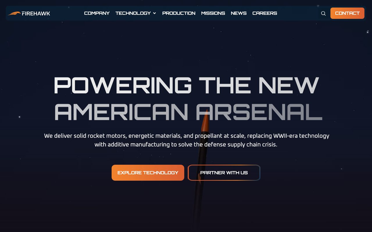 Firehawk Aerospace website