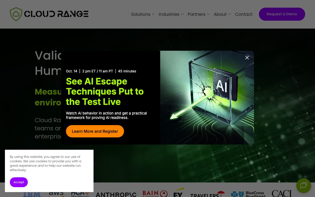 Cloud Range website