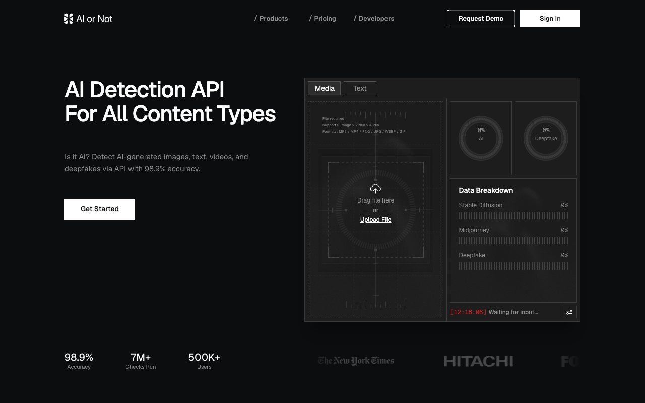 AI Or Not website
