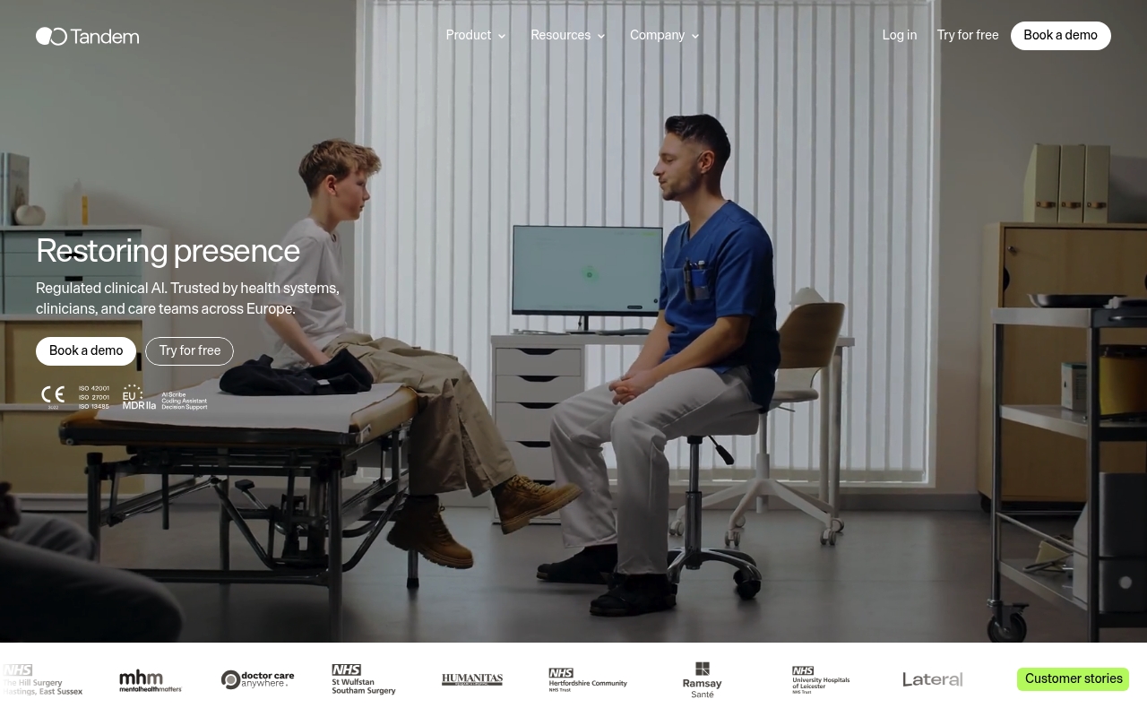 Tandem Health website