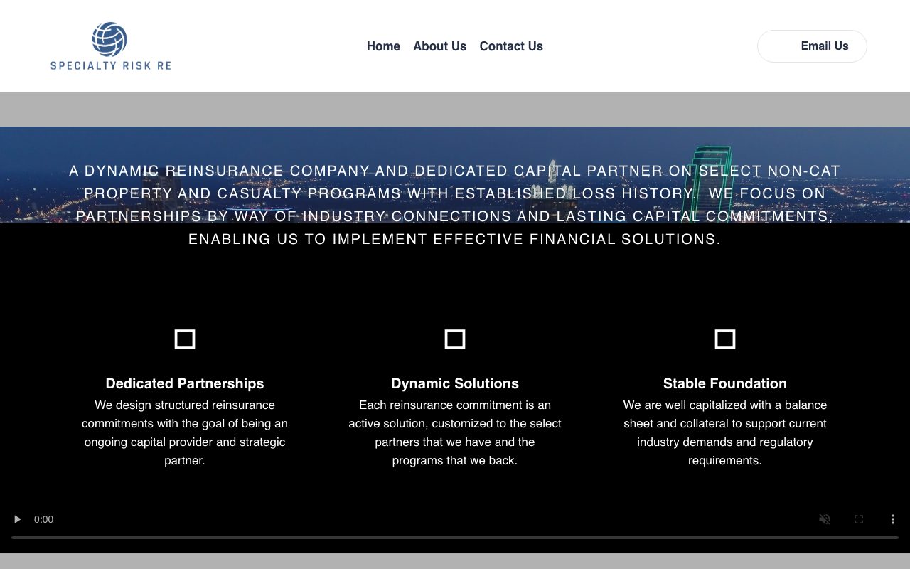 Specialty Risk Re website
