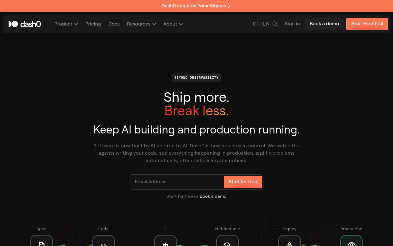 Dash0 website