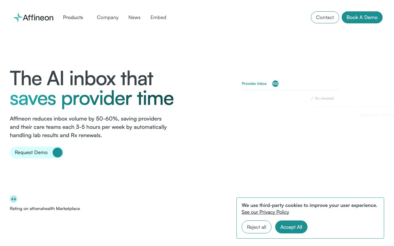 Affineon Health website