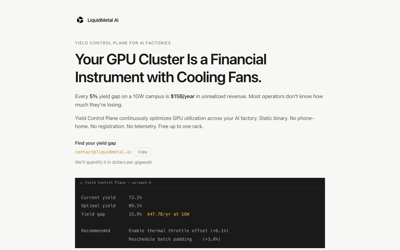 LiquidMetal AI website