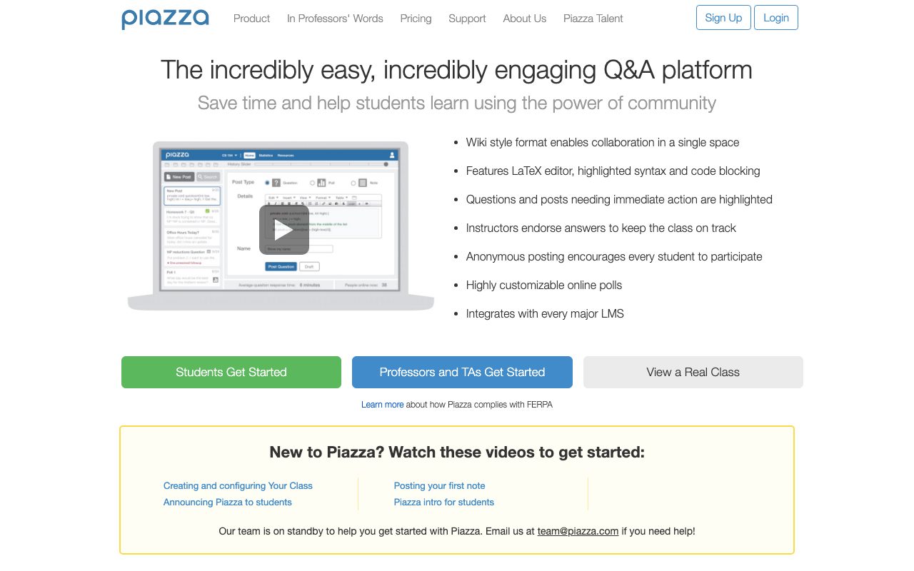 Piazza website