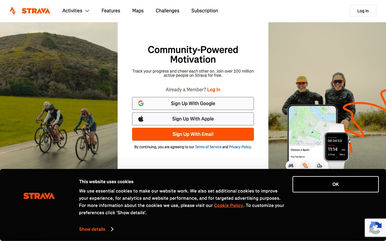 Strava website