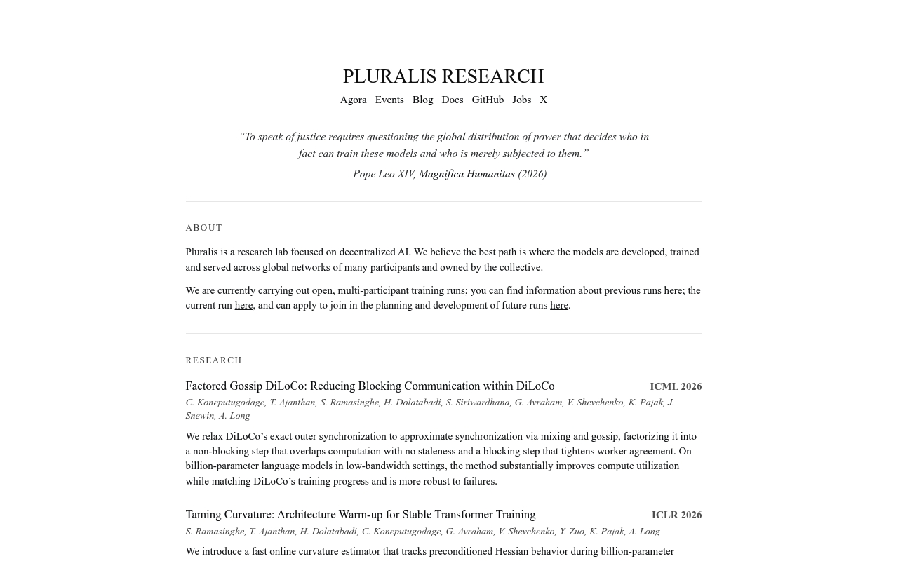 Pluralis Research website