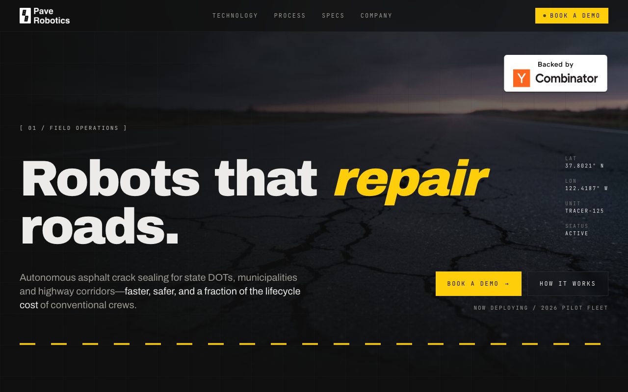 Pave Robotics website