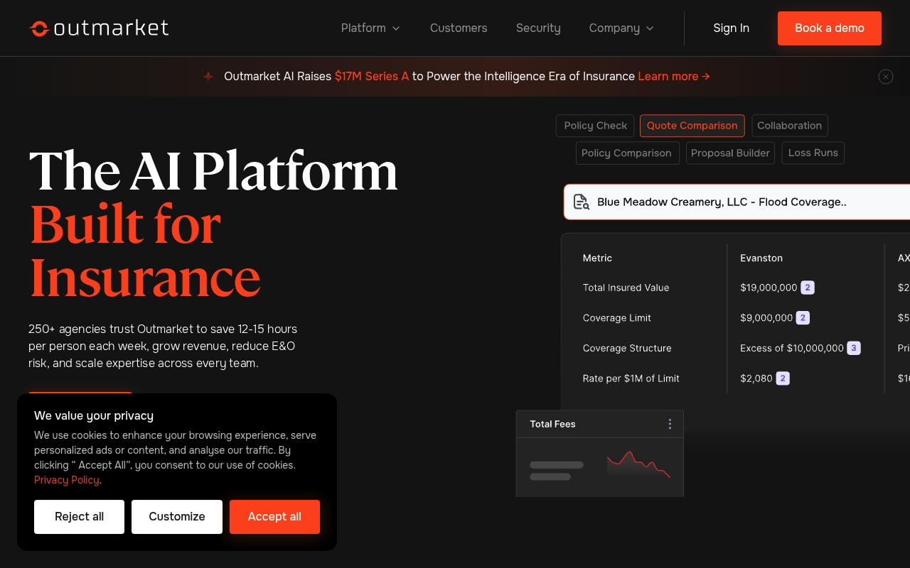 Outmarket AI website