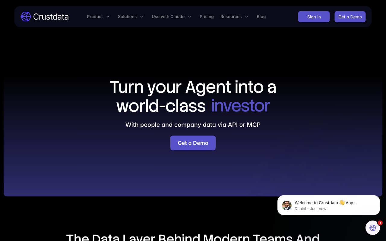 Crustdata website