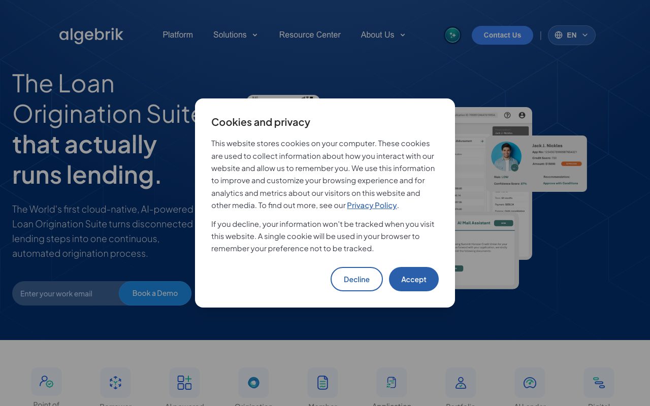 Algebrik AI website