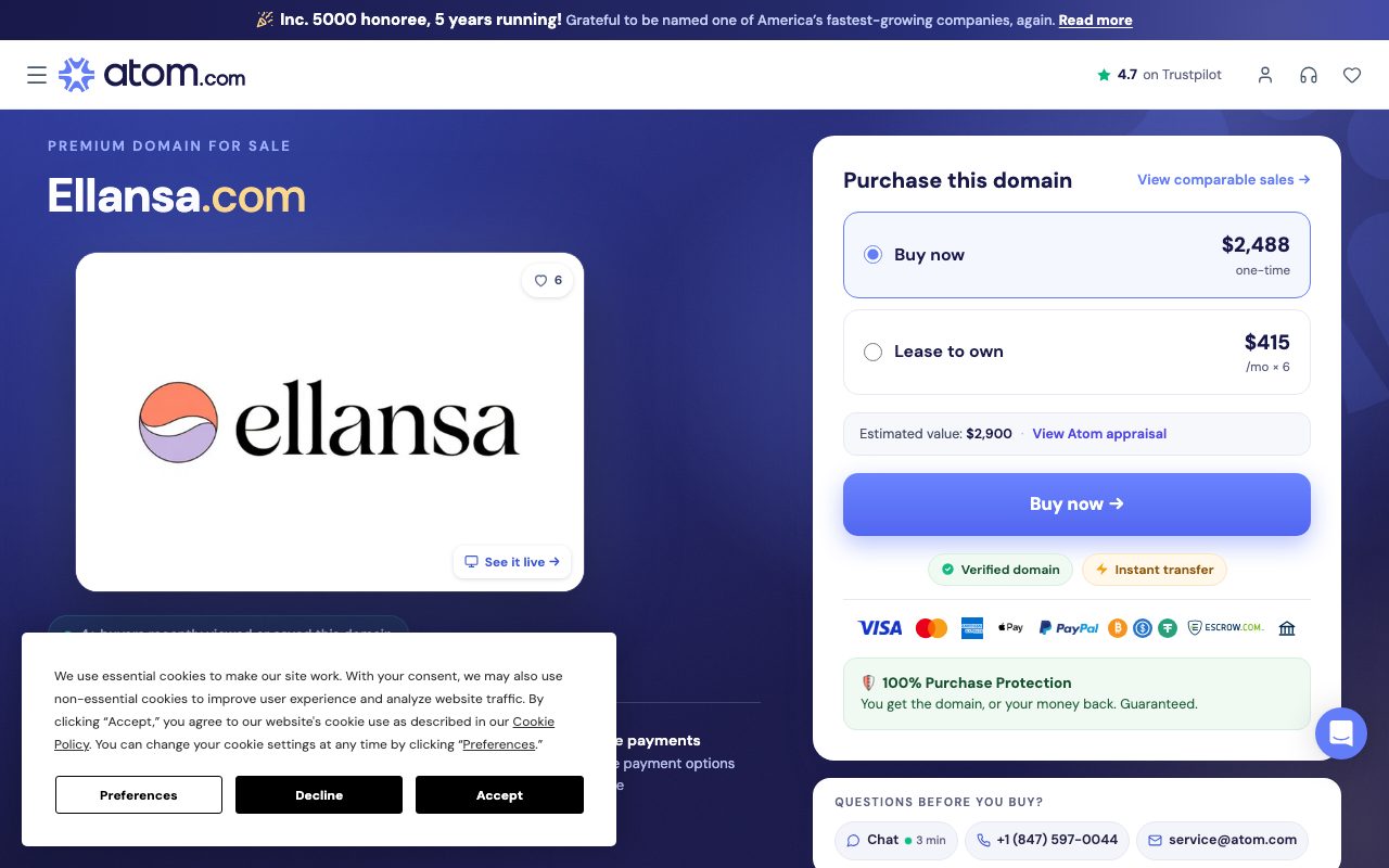 ELLANSA website