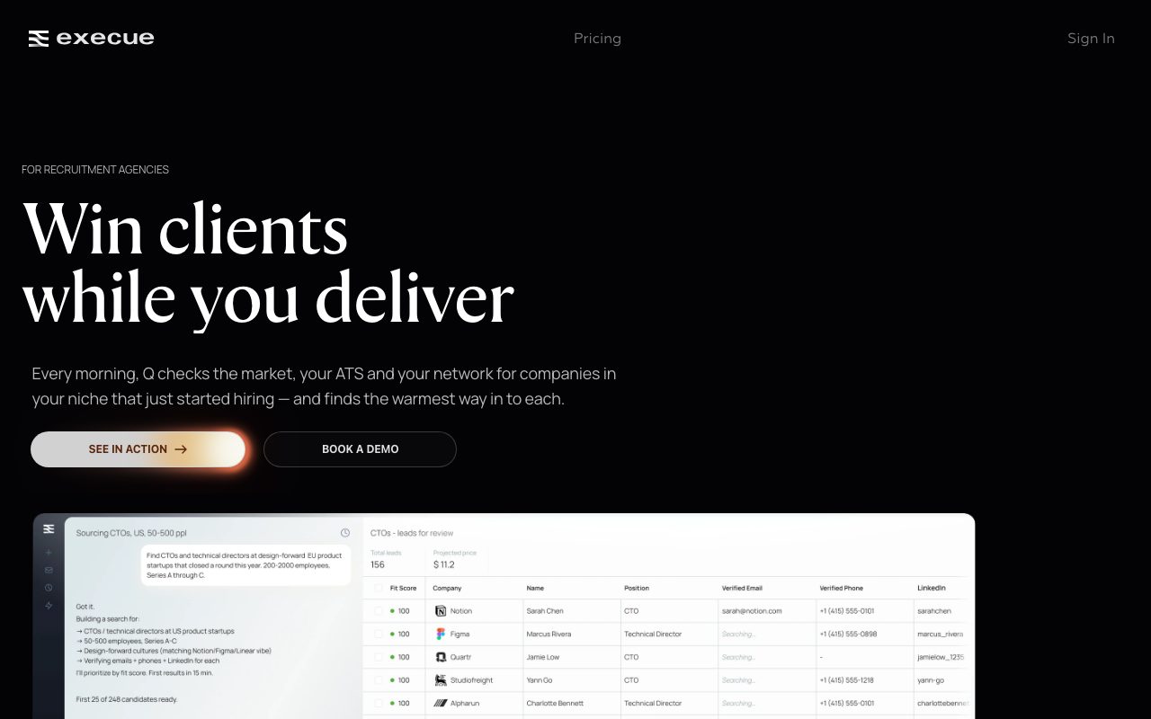 Execue website
