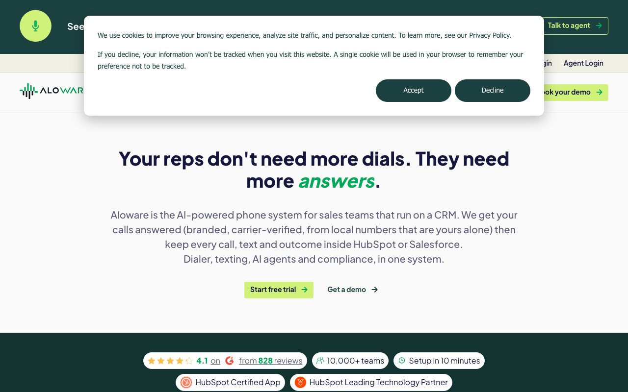 Aloware website