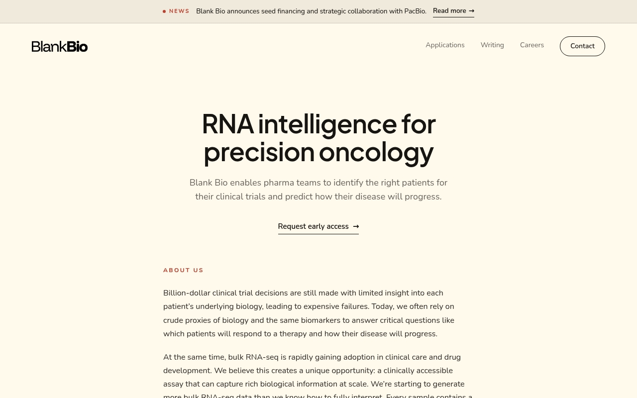 Blank Bio website