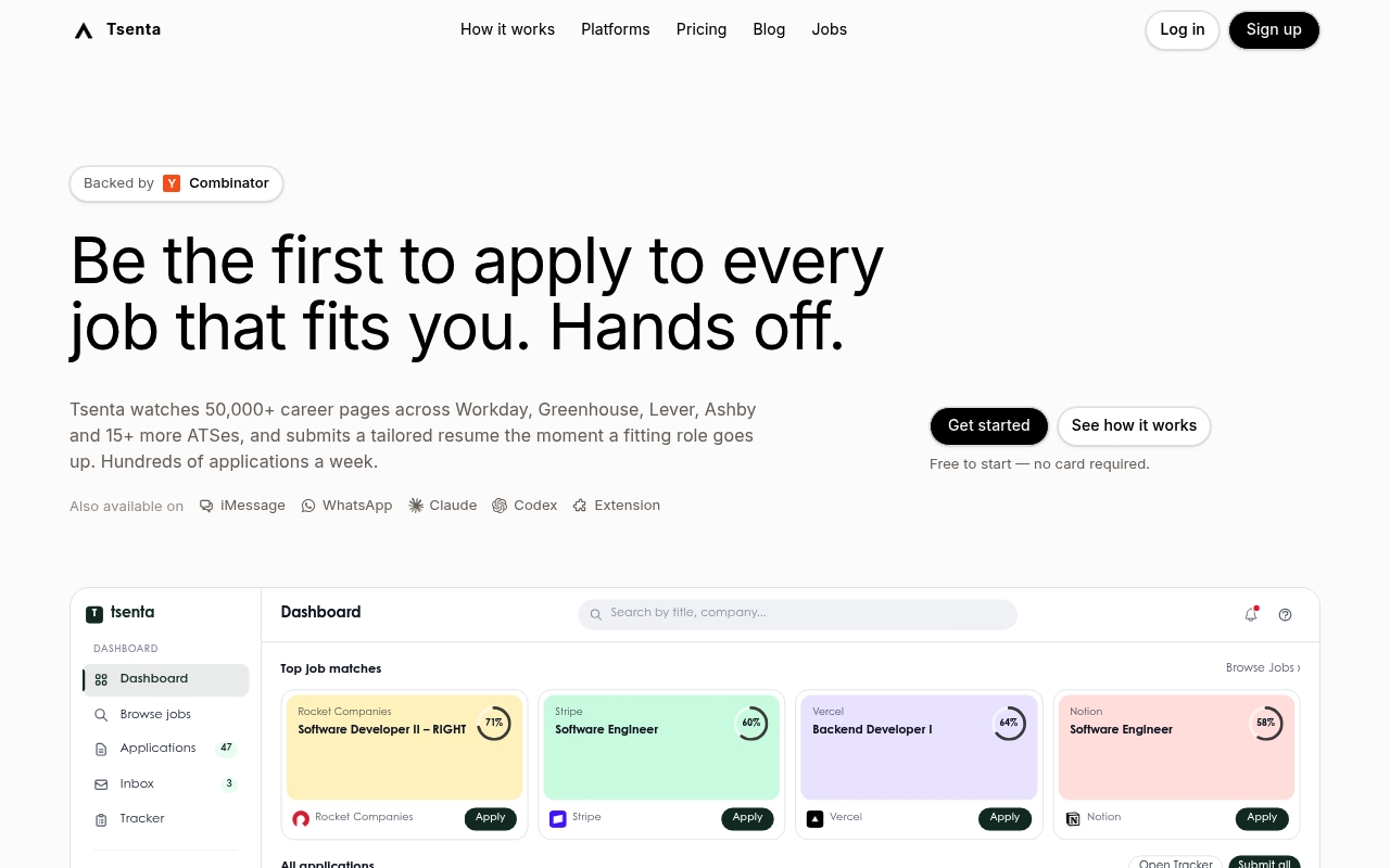 Tsenta website
