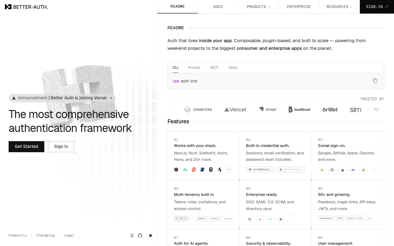 Better Auth website